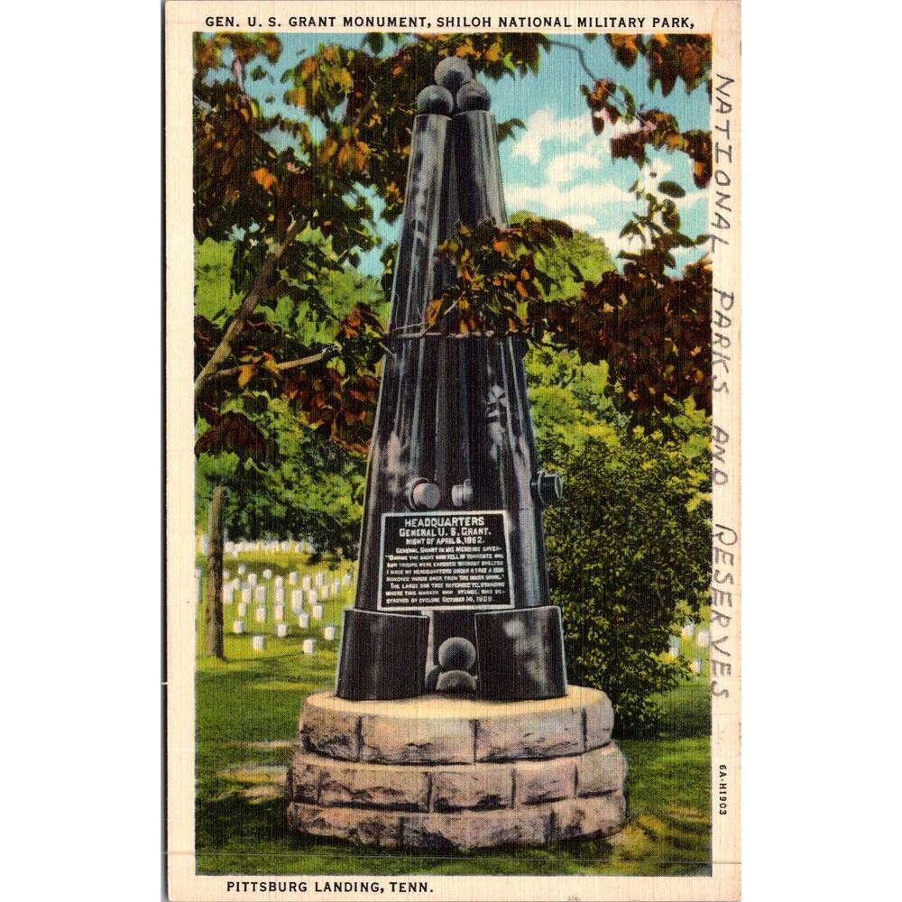 Gen. U. S. Grant Monument Shiloh National Military TN Vintage Postcard SP17-16